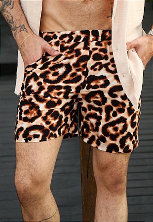 Shorts Masculino Viscose Animal Print