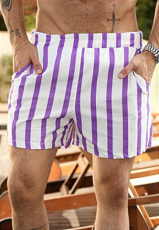 Shorts Masculino Tricoline Listrado