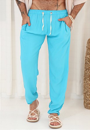 Calça Viscose Azul Claro