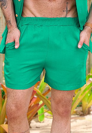 Shorts Viscolinho Verde Bandeira