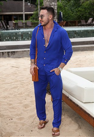 Conjunto Viscolinho Azul Royal