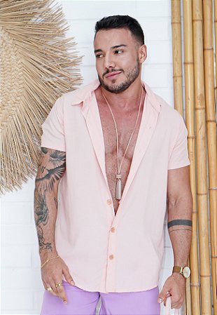 Camisa Viscose Rosa Bebê