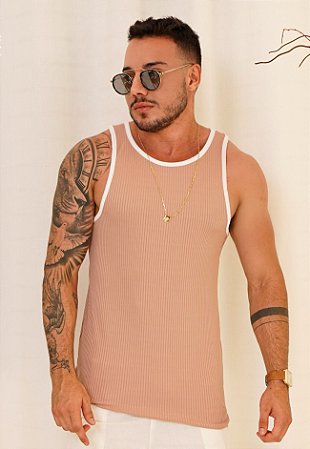 Regata Canelada Bicolor Bege