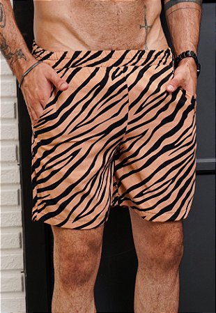 Shorts Viscolinho Zebra Nude