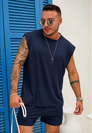 Conjunto Machão Oversized Azul Marinho