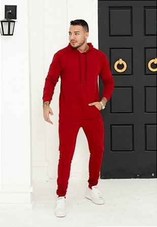 Conjunto Moletom Vermelho Cereja