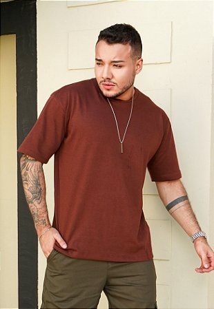 Camiseta Oversized Marrom