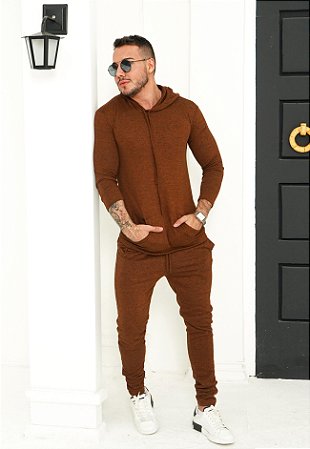 Conjunto Lã Marrom Chocolate