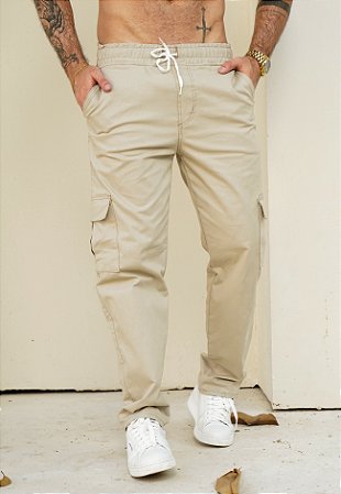 Calça Cargo Bege