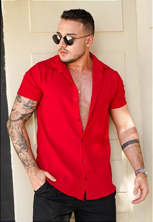 Camisa Texturizada Vermelha