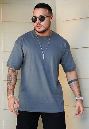 Camiseta Oversized Cinza