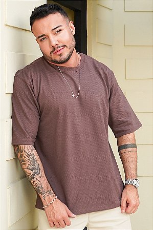 Blusa Oversized Texturizada Marrom