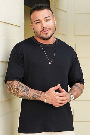 Camiseta Oversized Moletinho Preta