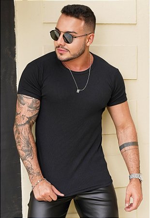 Camiseta Básica Ribana Preta