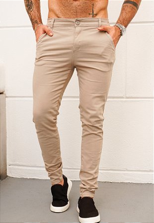 Calça Alfaiataria Sarja Nude Claro