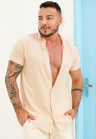 Camisa Gola Padre Bege