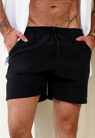 Shorts Alfaiataria Linho Preto