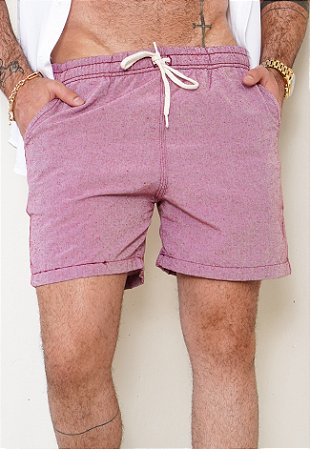 Shorts Alfaiataria Linho Bordô