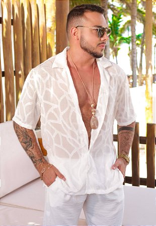 Camisa Texturizada Oversized Branca