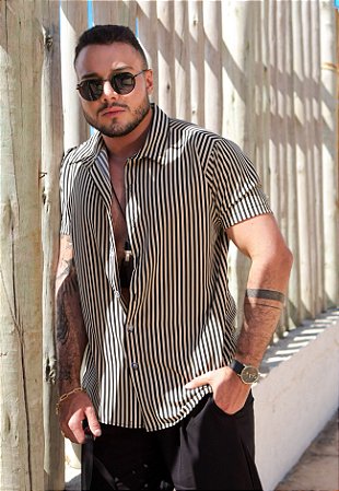 Camisa Listrada Preto
