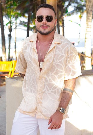 Camisa Texturizada Oversized Champagne