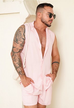 Conjunto Viscolinho Rosa Bebê