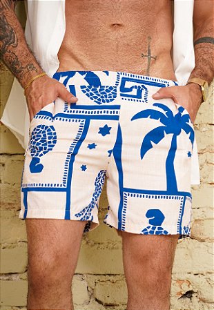 Shorts Viscolinho Estampado