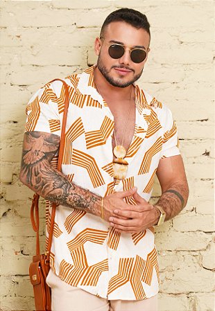 Camisa Viscolinho Estampada