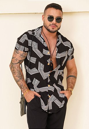 Camisa Viscolinho Estampada