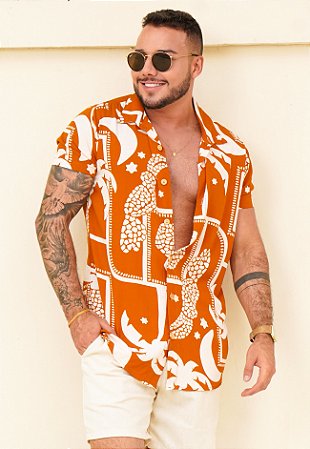 Camisa Viscolinho Estampada