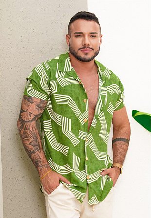 Camisa Viscolinho Estampada