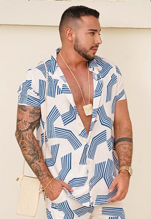 Camisa Viscolinho Estampada