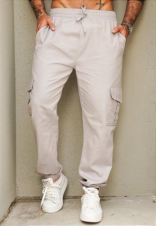 Calça Cargo Jogger Cinza