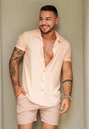 Camisa Viscose Salmão
