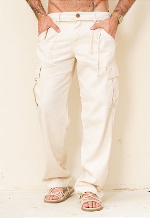 Calça Cargo Linho