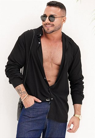 Camisa Manga Longa Preta