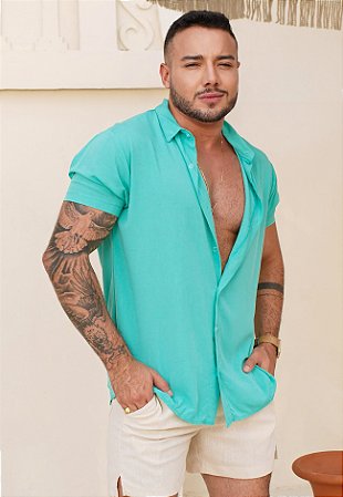 Camisa Viscose Verde Água