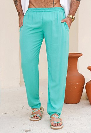 Calça Viscose Verde Água