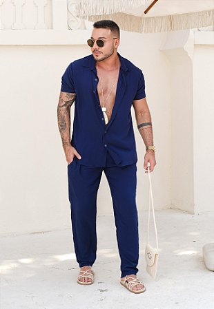 Conjunto Viscose Azul Marinho