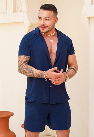 Conjunto Viscose Azul Marinho