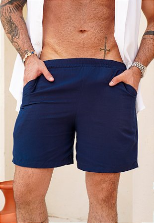Shorts Viscose Azul Marinho