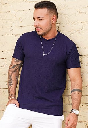 Camiseta Texturizada Azul Marinho