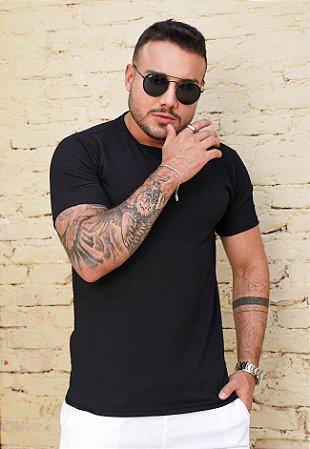 Camiseta Texturizada Preta