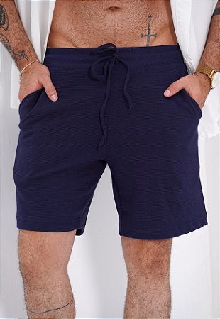 Shorts Texturizado Azul Marinho
