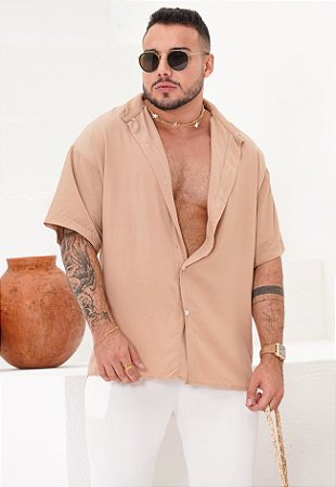 Camisa Oversized Viscose Nude