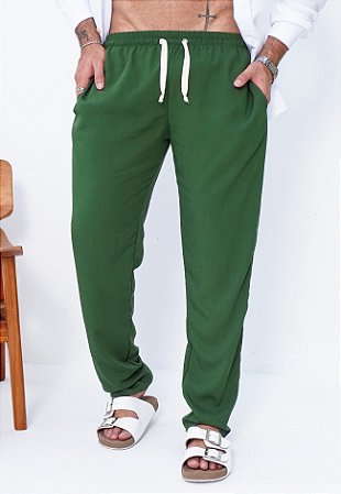Calça Viscolinho Verde Militar