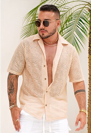 Camisa Vazada Champagne