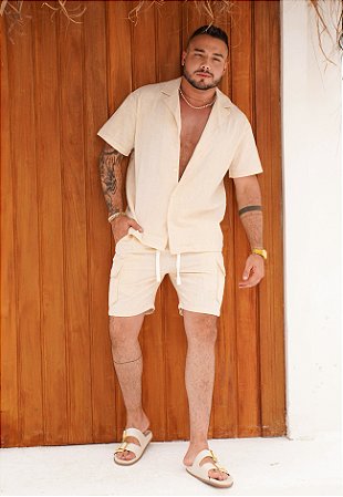 Conjunto Linho Oversized Nude