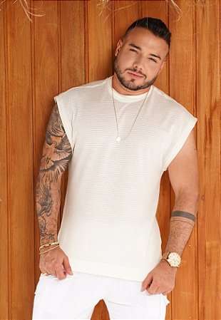 Regata Machão Texturizada Off White