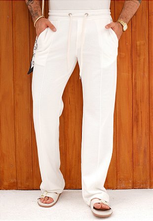Calça Moletinho Texturizada Branca